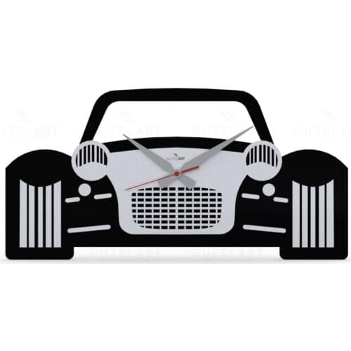 Vintage car Wall Clock GuzelArt Decorative Wall Clock Living Room Decoration Wall Decor Wooden Modern Design Home Decor Black