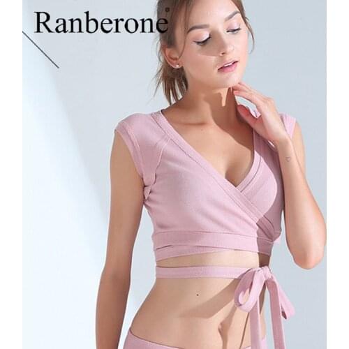 Ranberone Women Seamless Sports Vest Running Fitness Yoga Top Gym Clothes Female Quick-Drying Underwear Cross Straps Bra 2021
