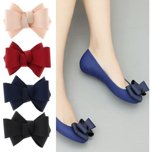 1x Ribbon Bow Shoes Clips Decorative Shoe Accessories Shoe Clip Charms Buckle