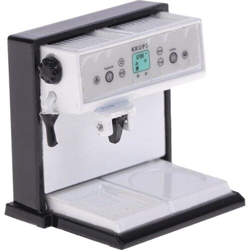 1 Pc 1/12 Scale Dollhouse Miniature Kitchen Metal Coffee Machine Pretend Play Cooking Toy Accessories