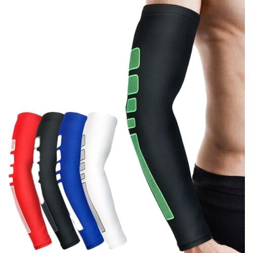 1PCS Non-Slip Silicone UV Protection Cycling Arm Warmers Basketball Elbow Pads Sport Armguard Men Women Cuff Running Arm Sleeves