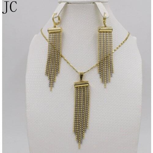 2016 of the African charming womens wedding in Nigeria, Dubai gold color wedding Earrings Necklace