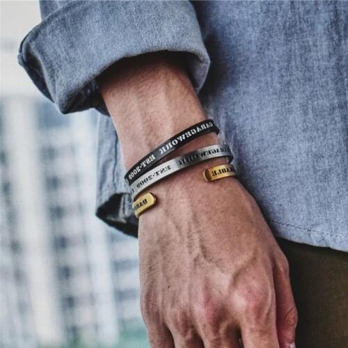 2021 Men Bangle Bracelet Black Gold Silver Color Open Braslet For Hombre Hiphop Rock Wrap Braclet For Him Male Accessories Gift