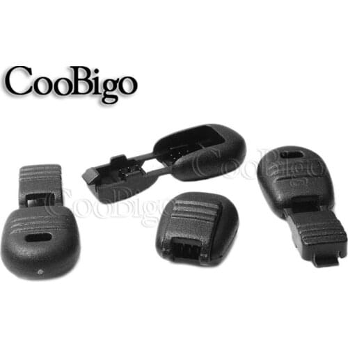 50Pcs Plastic Black Zipper Pull Cord Ends Clip For Tether Tip Cord Lock Backpack Shoelace Garment Accessory 15mm*22mm