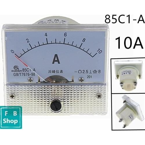 1PCS 85C1-A 10A DC Analog Meter Panel AMP Current Ammeters 85C1 0-10A Gauge