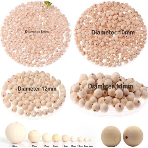2-300pcs Natural Wooden Spacer Beads Round Eco-Friendly Loose Wood Bead DIY Crafts supplies Jewelry Making Bracelet Accessories