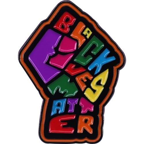 Black Lives Matter Rainbow Pride Fist Pin Resist Racism Social Justice Badge Equality Human Rights Jewelry