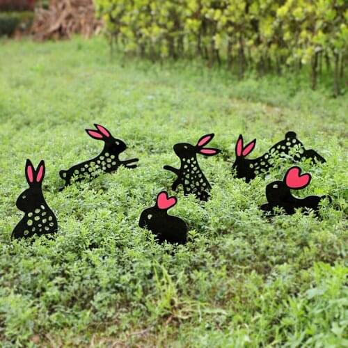 Rabbit Yard Art Decoration For Garden Easter Decoration Backyard Stakes Garden Ornaments Reusable Waterproof Bunny Yard Art