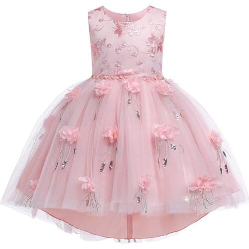 Girls Baby Dress 2021 New Princess Baby Flower Bow Dresses Evening Dress Baby First Birthday Party Prom Costume Girl Clothes