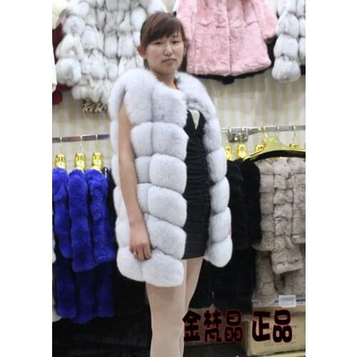 Autumn and winter whole fox fur long fur coat vest vest waistcoat bread piece vest 2019