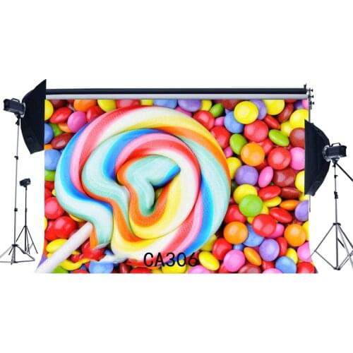 Photography Backdrops Candy-Lollipops Land Theme Seamless Newborn Baby Children Birthday Portraits Photo Background