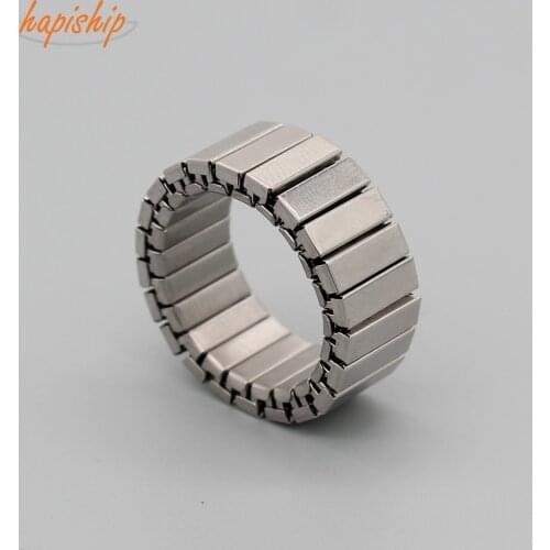 Hapiship 2019 Men/Womens Jewelry Stainless Steel 9mm Width Elastic Ring For Women Best Friend Wife Birthday Gift RS14