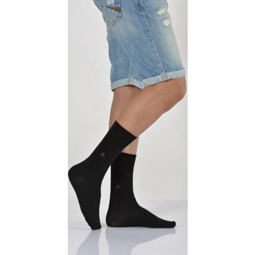 Idilfashion Male Mıkro Motif Socket Socks-Black-E-ART226 (3'LÜ PACKAGE)