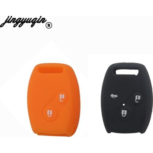 Jingyuqin 2/3 Buttons Silicone Car Remote Key Fob Case Cover For Honda Civic Accord Pilot Fit Crv S2000 Stream Crosstour Insight