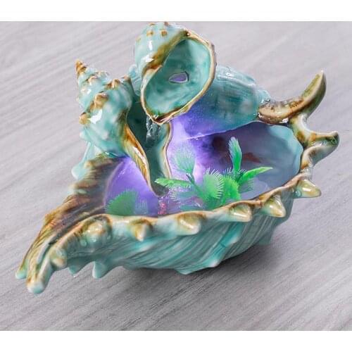 220V Ceramic Fish Tank Humidifier Nebulizer Indoor Water Fountain Desktop Fountain Lucky Feng Shui Home Decor Accessories Crafts