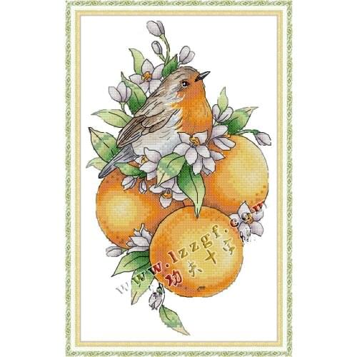 Everlasting Love Lemon Bird Chinese Cross Stitch Kits Ecological Cotton 14CT 11CT Clear Stamped Printed Easy to Complete