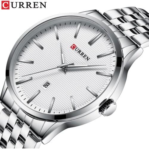 CURREN classic mens steel belt watch, business flagship high-end watch, waterproof quartz mens watch