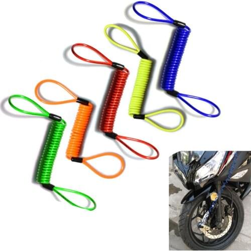 Motorcycle Spring Rope Wheel Locks Bicycle Disc Lock Security Anti-Theft Cable Reminder Cable Motorbike Accessories