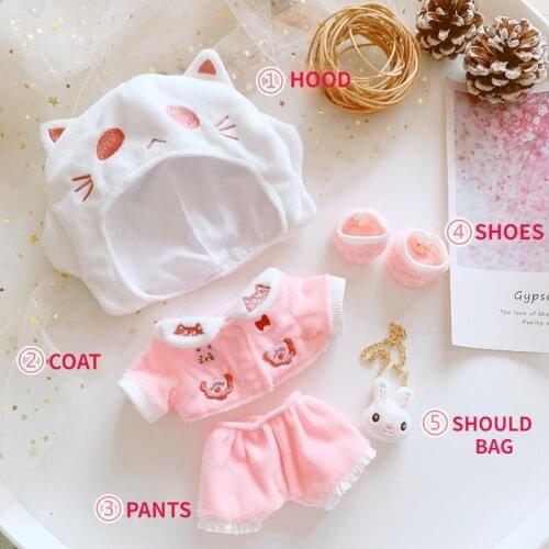 [MYKPOP]KPOP Dolls Clothes - Overalls 5pcs Set for 20cm Dolls(without doll) Fans Collection SC21052212