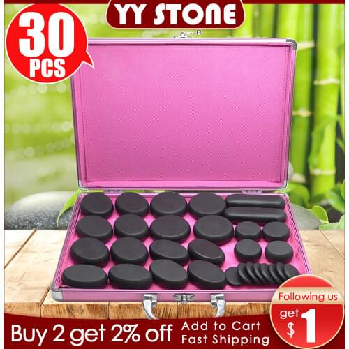 Hot Stone Massage Set Heater Box Relieve Stress Back Pain Health Care Acupressure Lava Basalt Stones for Healthcare