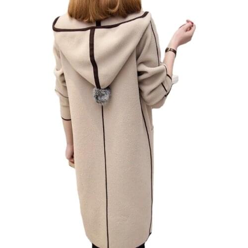 Spring and winter new hooded woolen coat coat womens mid-length Korean students loose all-match woolen coat
