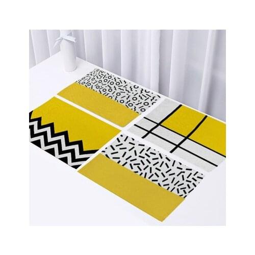 New Style Geometric Printing Western Food Insulation Pad Household Daily Antifouling Cotton And Linen Placemat Polyester