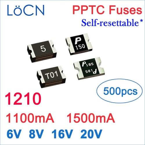 Fuses PPTC 1210 1.1A 1.5A 1500mA 1100mA 6V 8V 16V 20V SMD self Resettable Made in china high quality 500pcs
