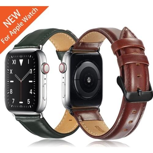 For Apple Watch Watch Cow Leather Strap Series 6 40 44mm band for iWatch 6 5 4 3 2 1 SE 38mm 42mm Belt Bracelet Watchbands