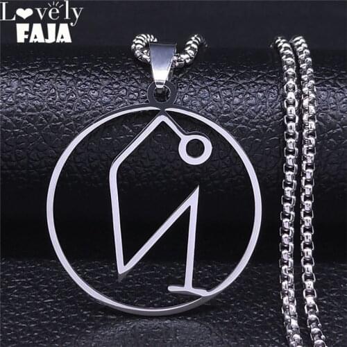 Sigil of Archangel Uriel Stainless Steel Necklace for Women /Men Silver Color Angel Ariel Chain Necklace Jewelry bijoux N4311S03