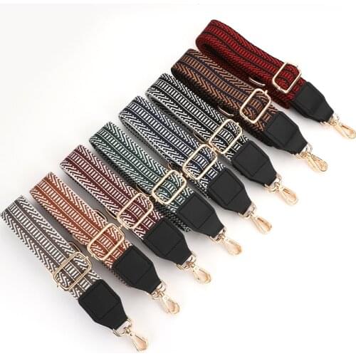 Striped Style Bag Strap Replacement Diagonal Ladies Shoulder Bag Strap Chain Accessories Adjustable Bag Strap
