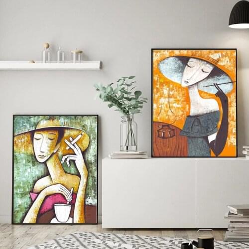 Modern art canvas painting abstract character posters and prints bedroom wall art drawing living room home decoration NO Frame