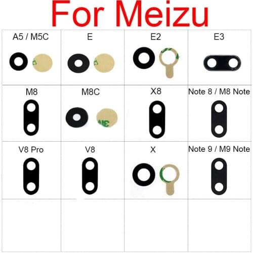 Back Camera Glass Lens For Meizu Note 8 9 M8 M9 Note A5 M5C E E2 E3 M8C X8 V8 Pro X Rear Camera Glass Lens With Adhesive Sticker