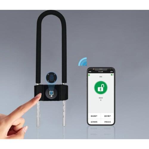 Fingerprint Bike Lock Anti-theft Keyless APP Bicycle Lock With USB Charge IP65 Waterproof Long Standby Time Unlock U-Sharp Lock