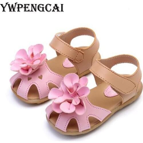 YWPENGCAI 2020 Summer Baby Sandals Nonslip Close-Toed Toddler Girl Sandals Cute Flowers Cut-outs Girls Sandals Size 21-30