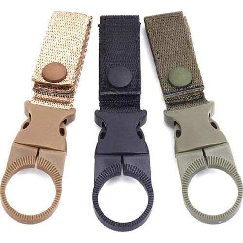 1 Pcs Nylon Webbing Carabiner Hook Molle Buckle Keychain Clasp Bottle Hanging Belt Clip Carabiner Backpack Clasp Tactical Tools