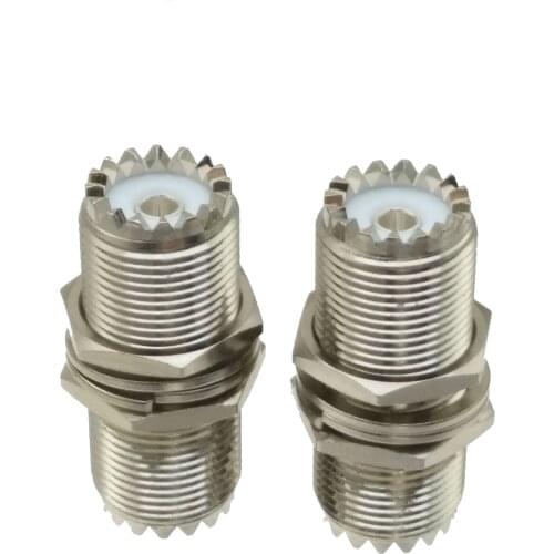 1pce Adapter UHF female M16 nut bulkhead to SO239 jack panel mount connector