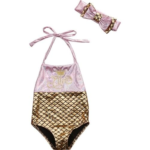 2018 Fashion Kids Girls Mermaid Bikini Set New Hot Sale Baby Girls Bowknot Swimsuit Swimwear Halter Bathing Suit Swim Costumes