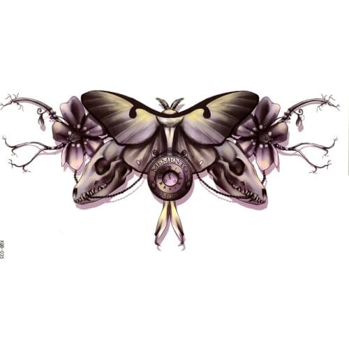 3pcs Butterfly And Dinosaur Skull Temporary Tattoo Stickers pesca body feminino rouge a levre tatoo sleeve body art sticker