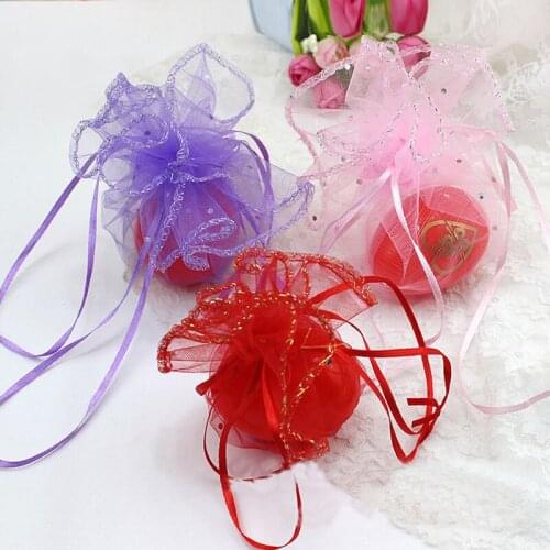 500pcs Multi Round organza gift bags 26-35-40cm party bag for women wed Drawstring bag Jewelry Display Bag Pouch diy accessories