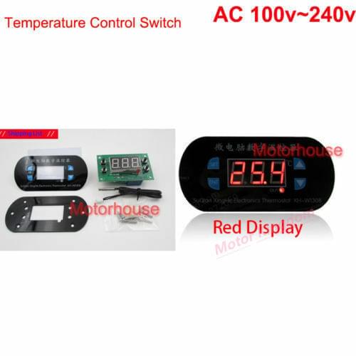 AC110V 220V Digital Thermostat Temperature Alarm Controller Sensor Meter Red/Blue LED