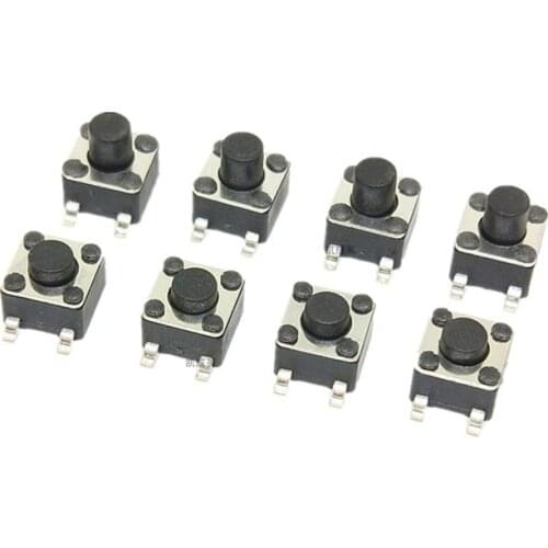Free shipping 200PCS 4.5*4.5*5 MM tactile switch light touch switch patch 4 feet tiny micro switche tortoise switch