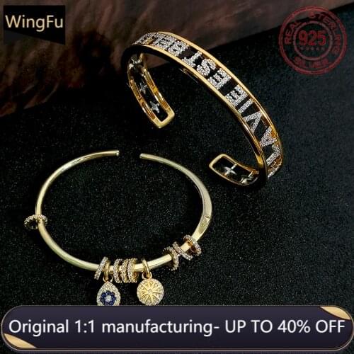 S925 sterling silver zircon gold letter marine life adjustable women open bracelet luxury brand monaco jewelry gift