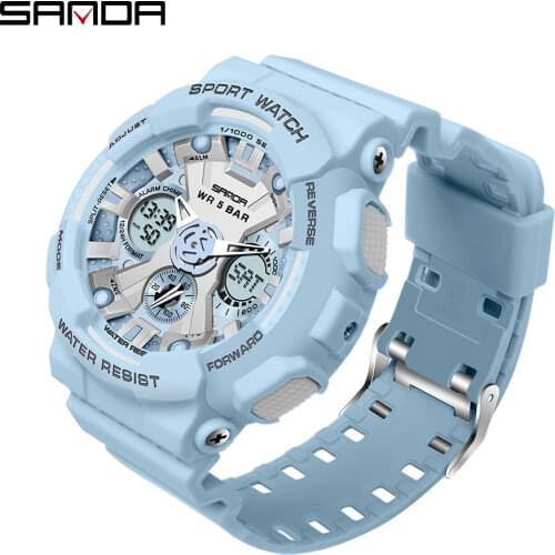 SANDA Brand Fashion Lovers Men Women Watches Sports Military Quartz watches Men Waterproof S Shock Clock relogio masculino 6033