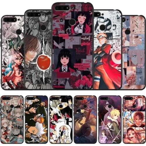 Anime Manga Cartoon Japanese Black Phone Case For Honor 30 20 Pro 8X 9X X10 10 20 Lite 10i Nova 5T Y6 7 9 Prime 2019 TPU Cover