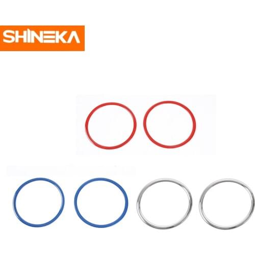 SHINEKA ABS Roof Top Audio Speaker Decoration Ring Cover Trim Frame Stickers For Jeep Wrangler TJ 1997-2006 Interior Accessories