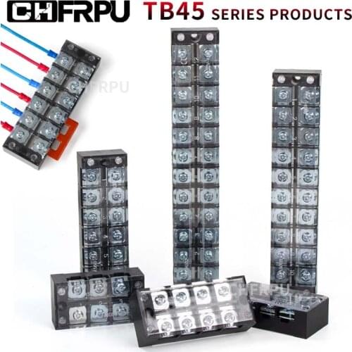 Dual Row Strip Screw Terminal Block Fixed Wiring Board wire connector TB-4503/TB-4504/TB-4505/TB4506/TB4510/TB4512 45A 600V