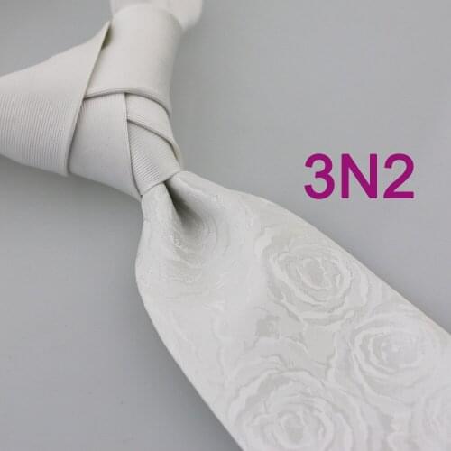 Yibei Coachella ties Different Knot Tie White Solid Color Floral Gorgeous Necktie Patchwork Neck Tie Corbata quality tie Gravata
