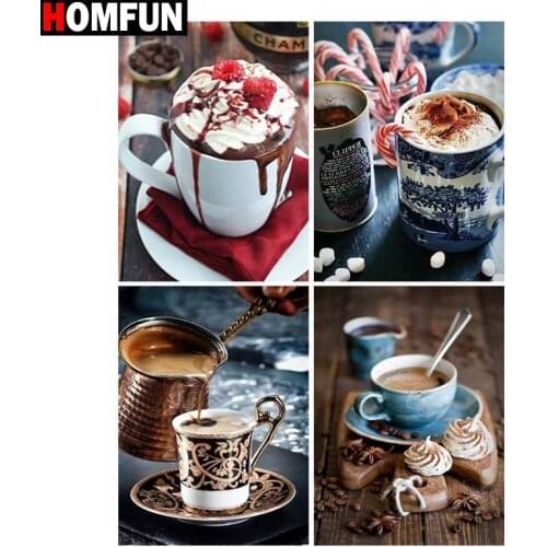 HOMFUN Full Square/Round Drill 5D DIY Diamond Painting "Coffee cup" 3D Diamond Embroidery Cross Stitch Home Decor Gift