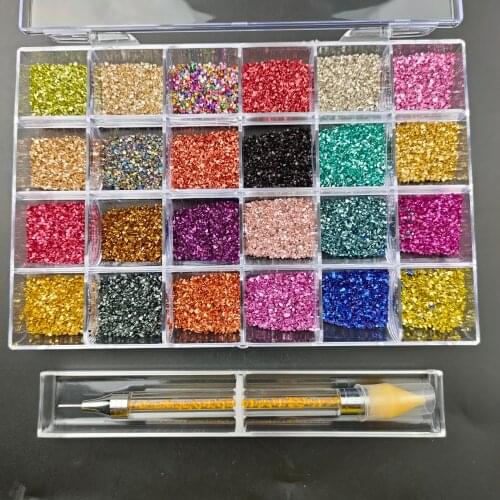 Hot Selling Multicolor Mixing Art Crushed Glass Nail Stones Irregular Rhinestone Decoration DIY Necklace Pendant Handcraf