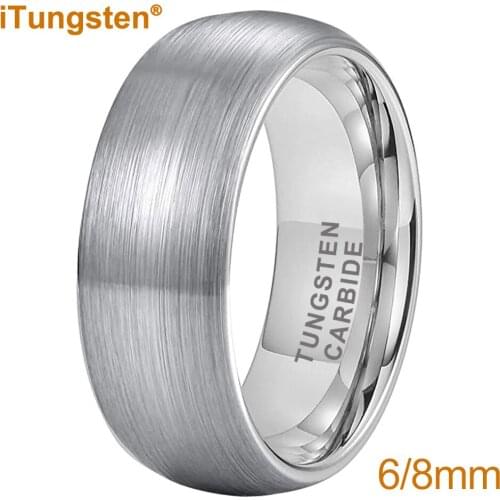 Classic Tungsten Ring Men Women Wedding Band Engagement Domed And Satin Finish Comfort Fit